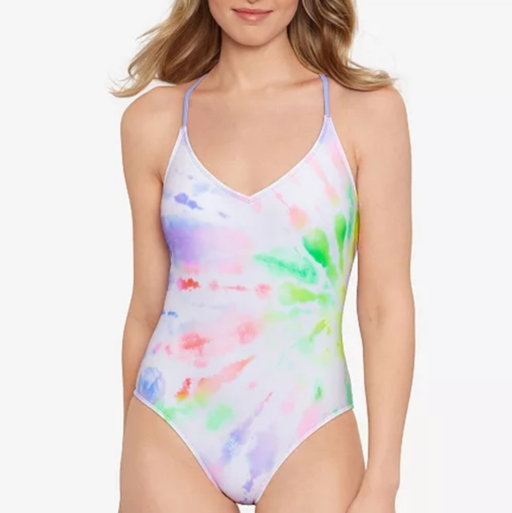 Salt + Cove Night Lights Lace-Back One-Piece Swimsuit Multicolor